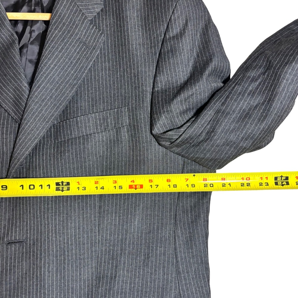 Lauren Ralph Lauren Blazer Mens 40S Grey Wool Cashmere Pinstripe Sport Coat - Picture 5 of 8